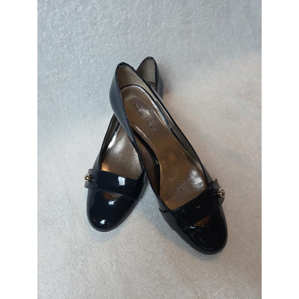 Etienne Aigner Women’s Blue Navy Leather Strap Design Classic Heels Size 8.5 M
